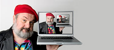 Mike supporting an Apple PowerBook G4 Titanium